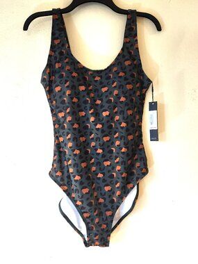NWT Nicole Miller Studio Wild Kingdom Leopard One Piece Swimsuit Large